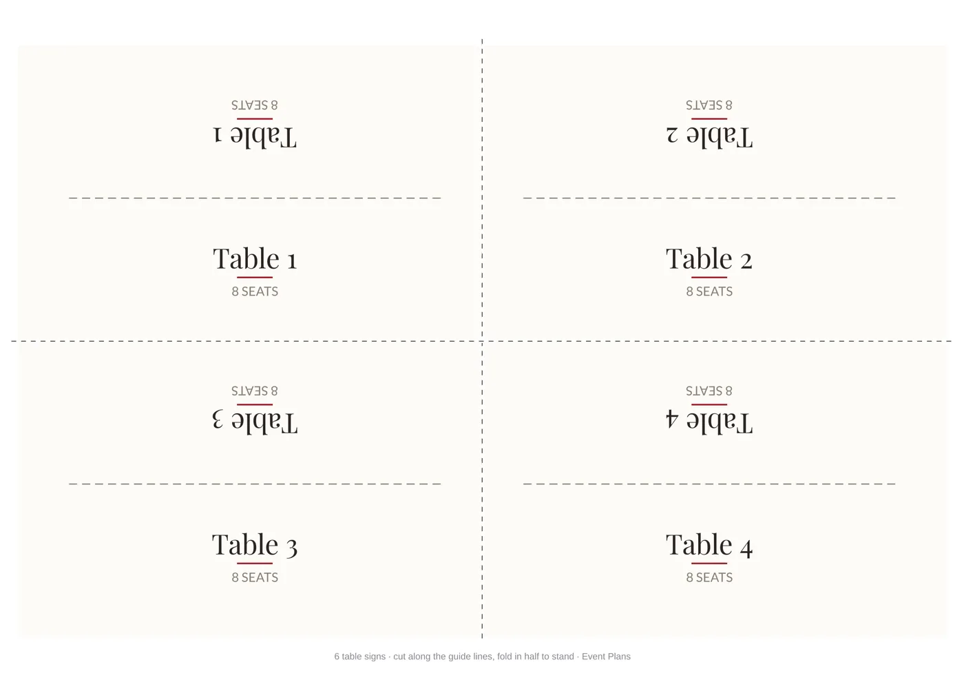 Table signs